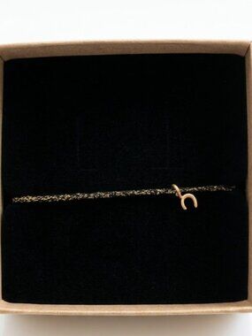 Atelier Paulin Oui Please Custom C Letter Bracelet 14k Yellow Gold New